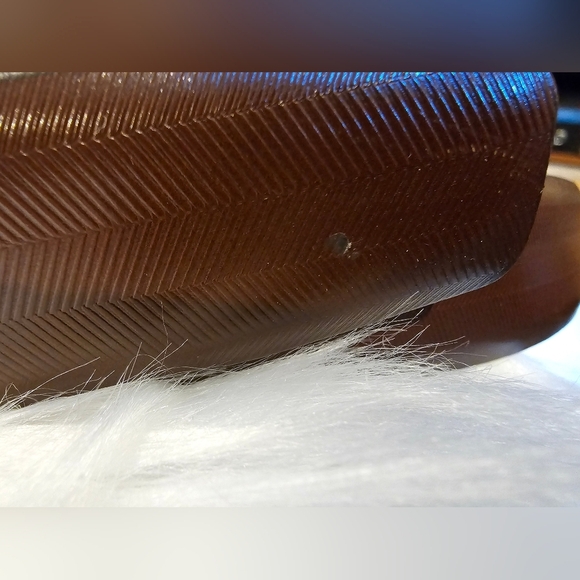 Cole Haan Mahogany Herringbone Vintage Leather Dress Belt Size 36 - Picture 7 of 7